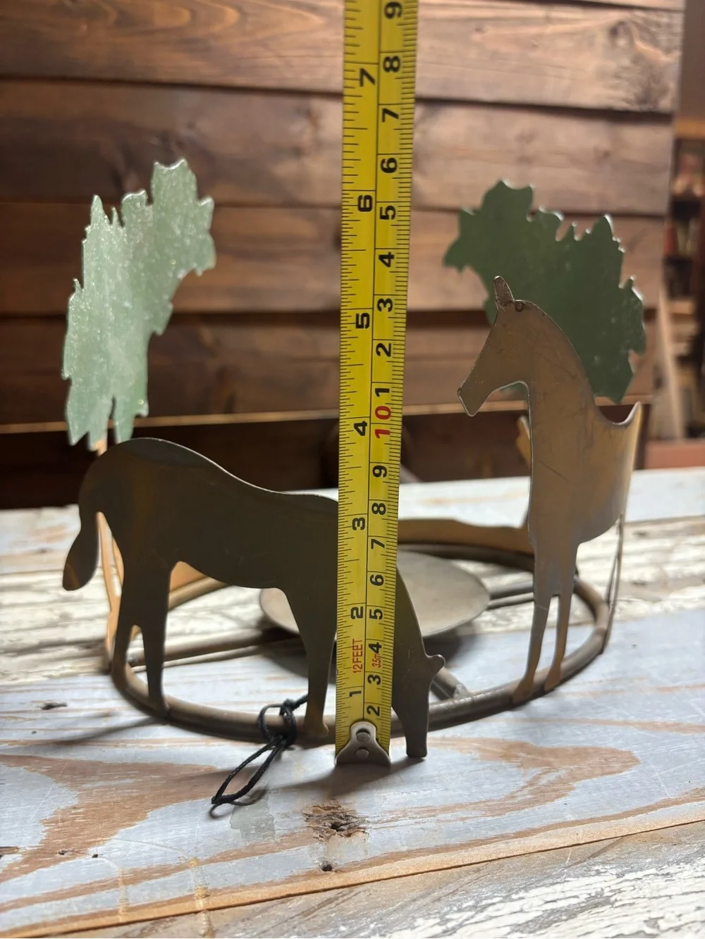 Horse Candle Holders Pillar Rustic Western Pair Metal Equestrian Farmhouse